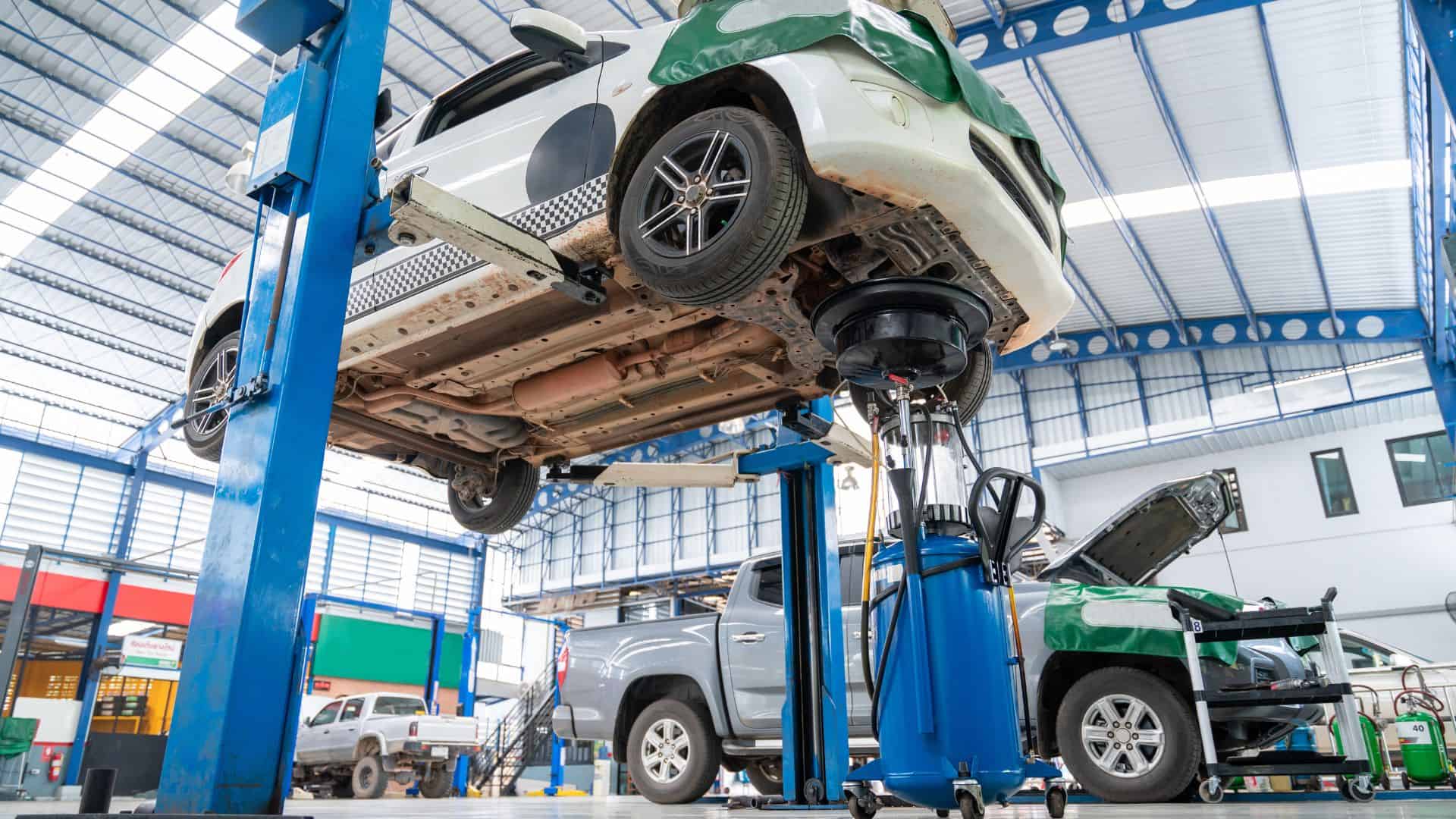 A graphic illustrating an auto recycling marketing system with social media icons and linked 