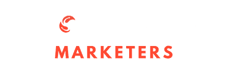 Logo with the text "Auto Recycling Marketers" in white and red on a transparent background.